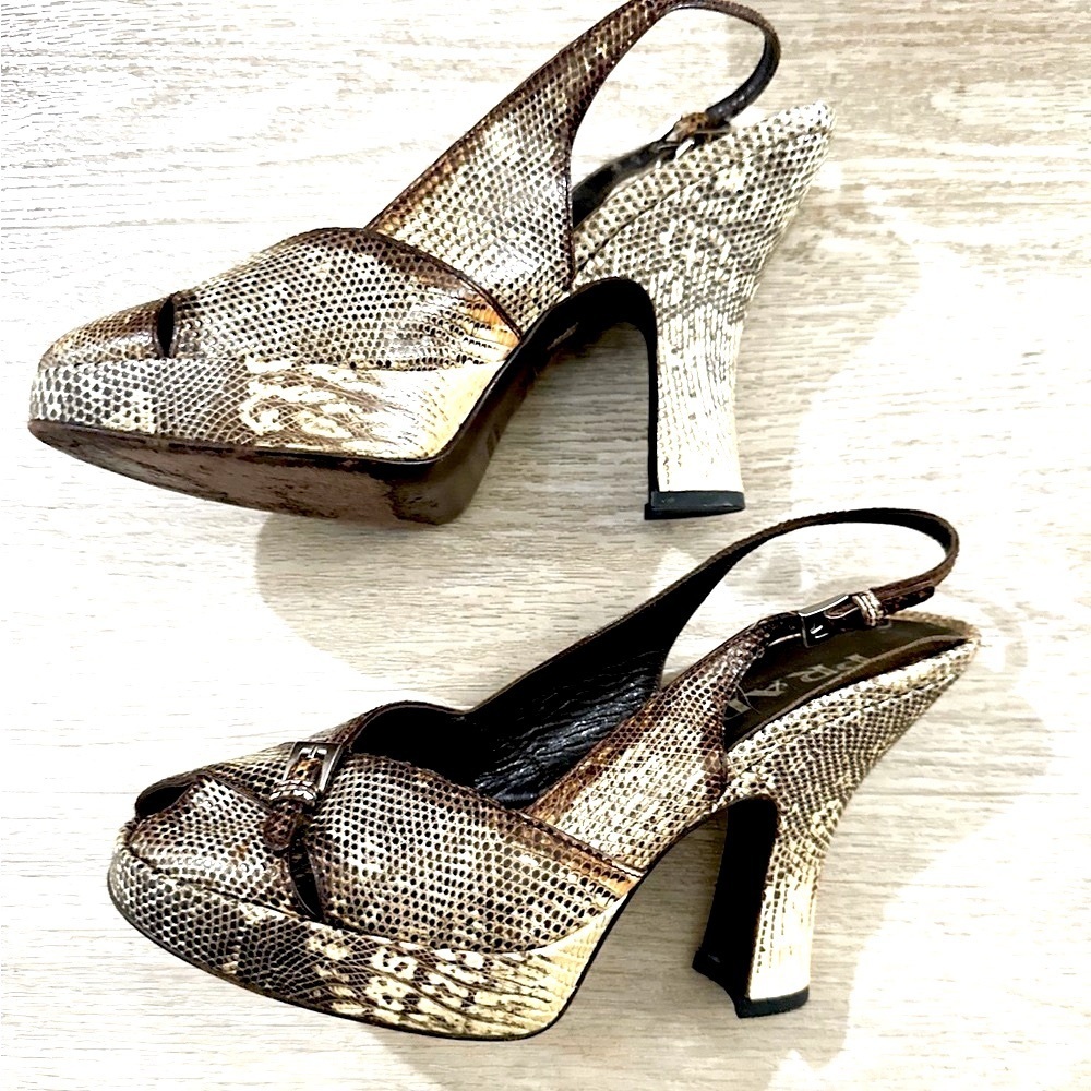 1990s Prada Ringtail Lizard Platform w Curved Heel - Picture 11 of 12